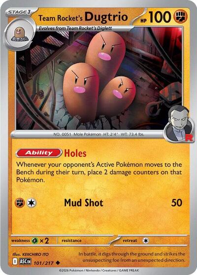 Team Rocket's Dugtrio - 101/217 (Uncommon) [ASC-101-U]