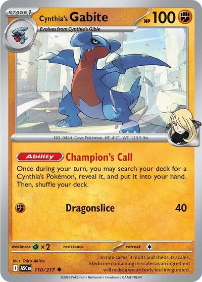 Cynthia's Gabite - 110/217 (Uncommon) [ASC-110-U]