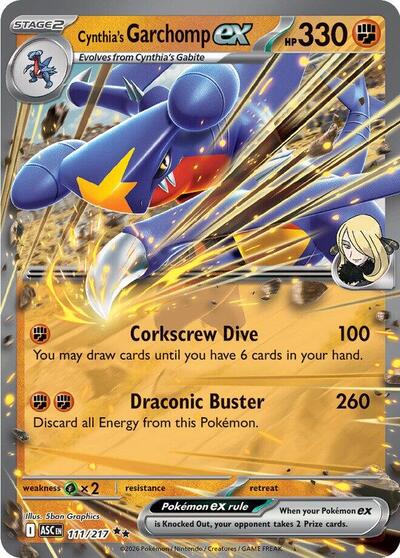 Cynthia's Garchomp ex - 111/217 (Double Rare) [ASC-111-DR]