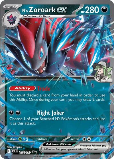 N's Zoroark ex - 137/217 (Double Rare) [ASC-137-DR]