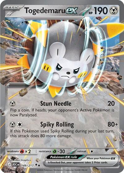 Togedemaru ex - 149/217 (Double Rare) [ASC-149-DR]