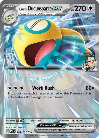 Larry's Dudunsparce ex - 164/217 (Double Rare) [ASC-164-DR]