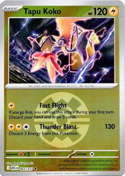 Tapu Koko (Quick Ball) - 067/217 (Rare) [ASC-067-R]