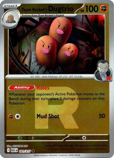 Team Rocket's Dugtrio (Dusk Ball) - 101/217 (Uncommon) [ASC-101-U]