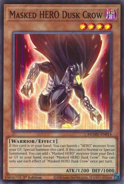 Masked HERO Dusk Crow (Super Rare) [MZMU-EN014-SuR]