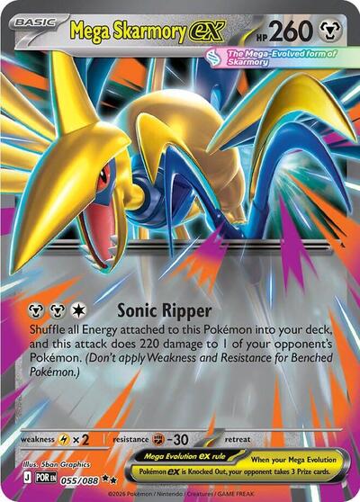 Mega Skarmory ex - 055/088 (Double Rare) [POR-055-DR]