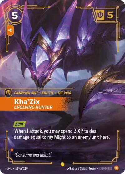 Kha'Zix - Evolving Hunter (Showcase) (Alternate Art) [UNL-119a-S-ALT]