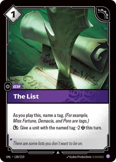 The List (Uncommon) [UNL-138-U]