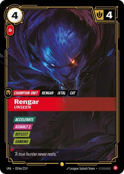 Rengar - Unseen (Showcase) (Alternate Art) [UNL-024a-S-ALT]