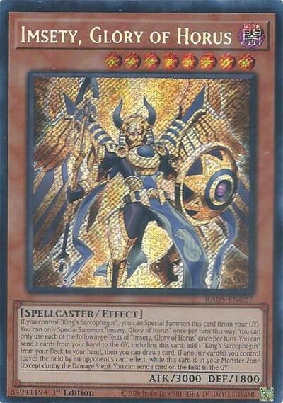 Imsety, Glory of Horus (Secret Rare) [RA05-EN027-SeR]