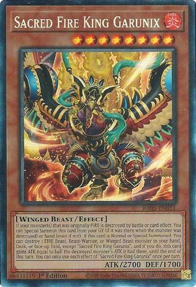 Sacred Fire King Garunix (Collector's Rare) [RA05-EN031-CR]