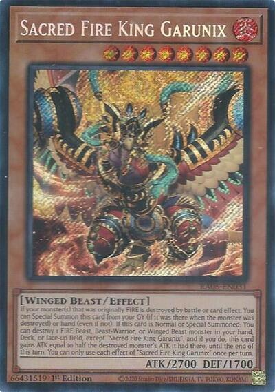 Sacred Fire King Garunix (Secret Rare) [RA05-EN031-SeR]