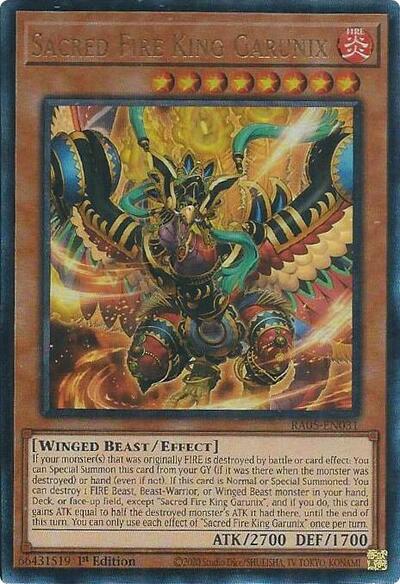 Sacred Fire King Garunix (Ultimate Rare) [RA05-EN031-UmR]