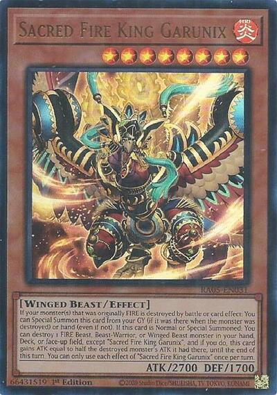 Sacred Fire King Garunix (Ultra Rare) [RA05-EN031-UR]