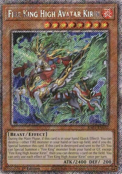 Fire King High Avatar Kirin (Platinum Secret Rare) [RA05-EN032-PlSR]