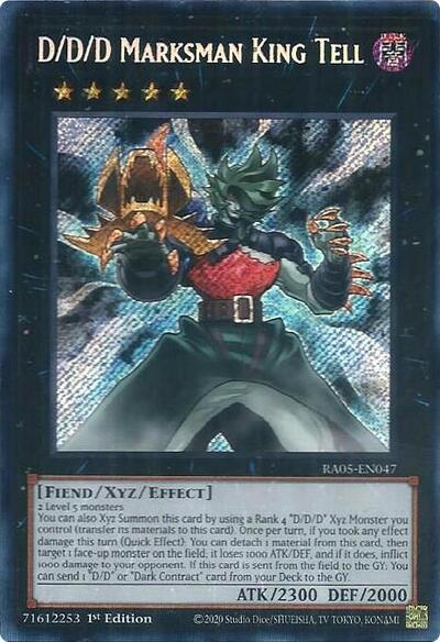 D/D/D Marksman King Tell (Secret Rare) [RA05-EN047-SeR]