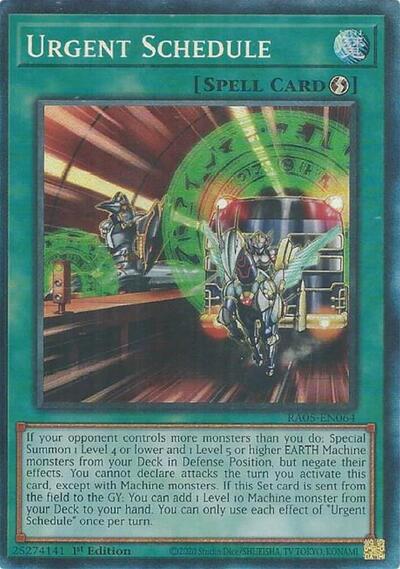 Urgent Schedule (Collector's Rare) [RA05-EN064-CR]