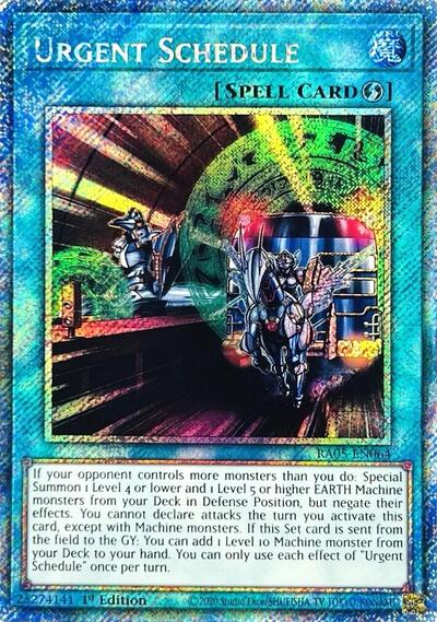 Urgent Schedule (Platinum Secret Rare) [RA05-EN064-PlSR]