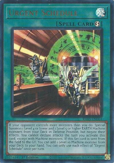 Urgent Schedule (Ultra Rare) [RA05-EN064-UR]