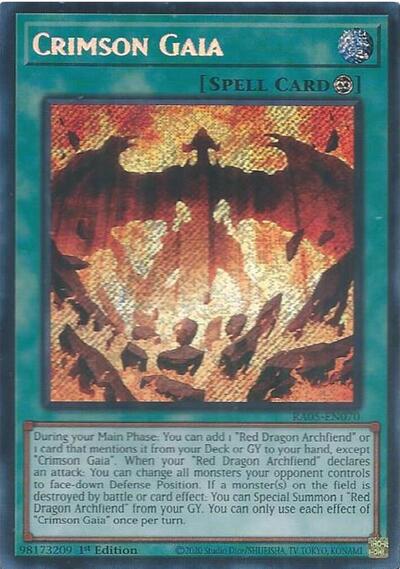 Crimson Gaia (Secret Rare) [RA05-EN070-SeR]