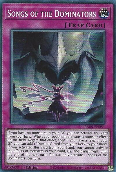Songs of the Dominators (Super Rare) [RA05-EN081-SuR]