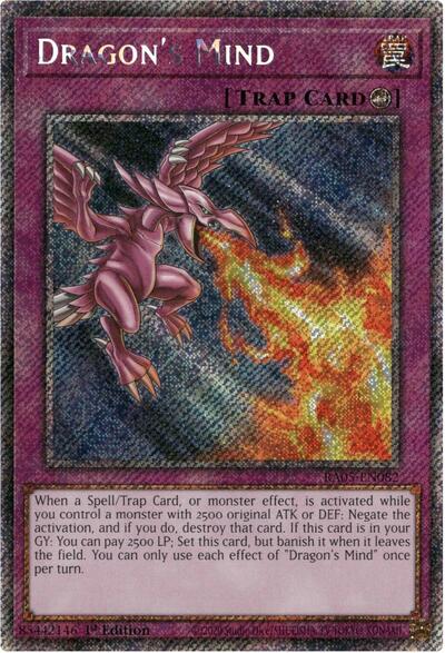 Dragon's Mind (Platinum Secret Rare) [RA05-EN082-PlSR]