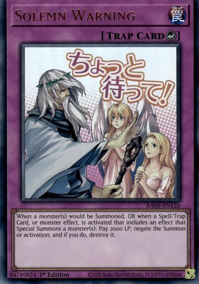 Solemn Warning (Ultra Rare) [RA05-EN126-UR]