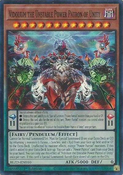 Vidolium the Unstable Power Patron of Unity (Super Rare) [BLZD-EN010-SuR]