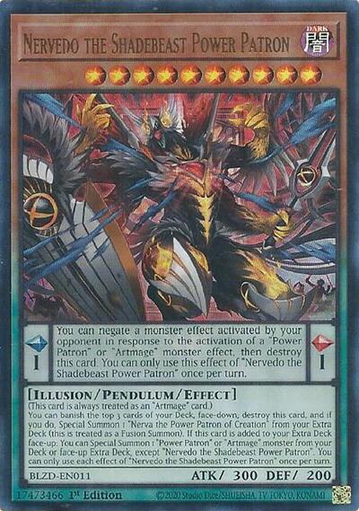 Nervedo the Shadebeast Power Patron (Ultra Rare) [BLZD-EN011-UR]