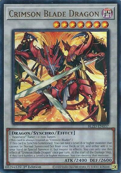 Crimson Blade Dragon (Ultra Rare) [BLZD-EN037-UR]