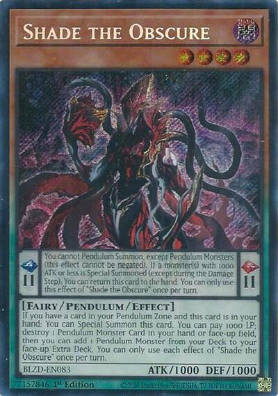 Shade the Obscure (Secret Rare) [BLZD-EN083-SeR]