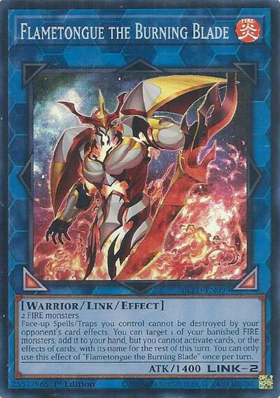 Flametongue the Burning Blade (Super Rare) [BLZD-EN099-SuR]