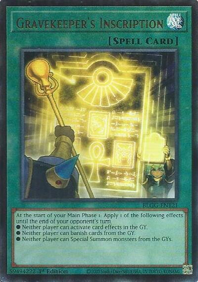 Gravekeeper's Inscription (Ultra Rare) [BLGG-EN121-UR]
