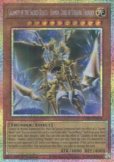 Calamity of the Sacred Beasts - Hamon, Lord of Striking Thunder (Starlight Rare) [CORI-EN006-StR]