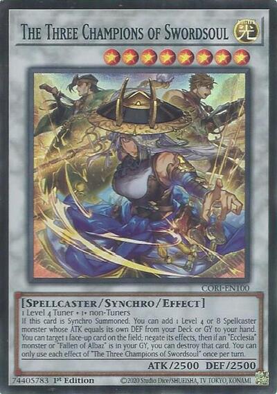 The Three Champions of Swordsoul (Super Rare) [CORI-EN100-SuR]