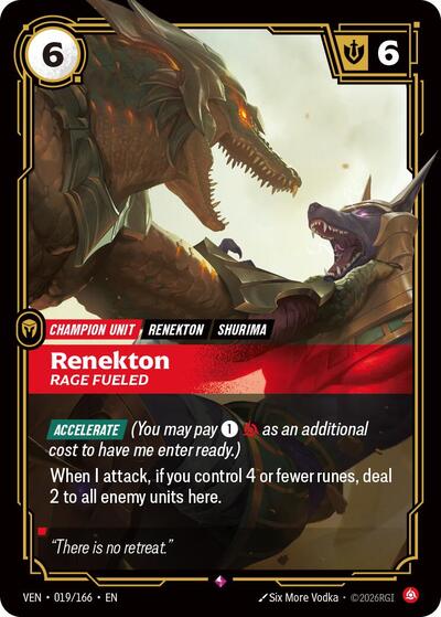 Renekton - Rage Fueled (Rare) [VEN-019-R]