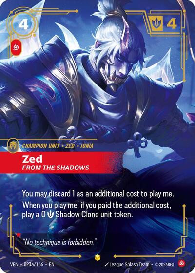 Zed - From the Shadows (Showcase) (Alternate Art) [VEN-023a-S-ALT]
