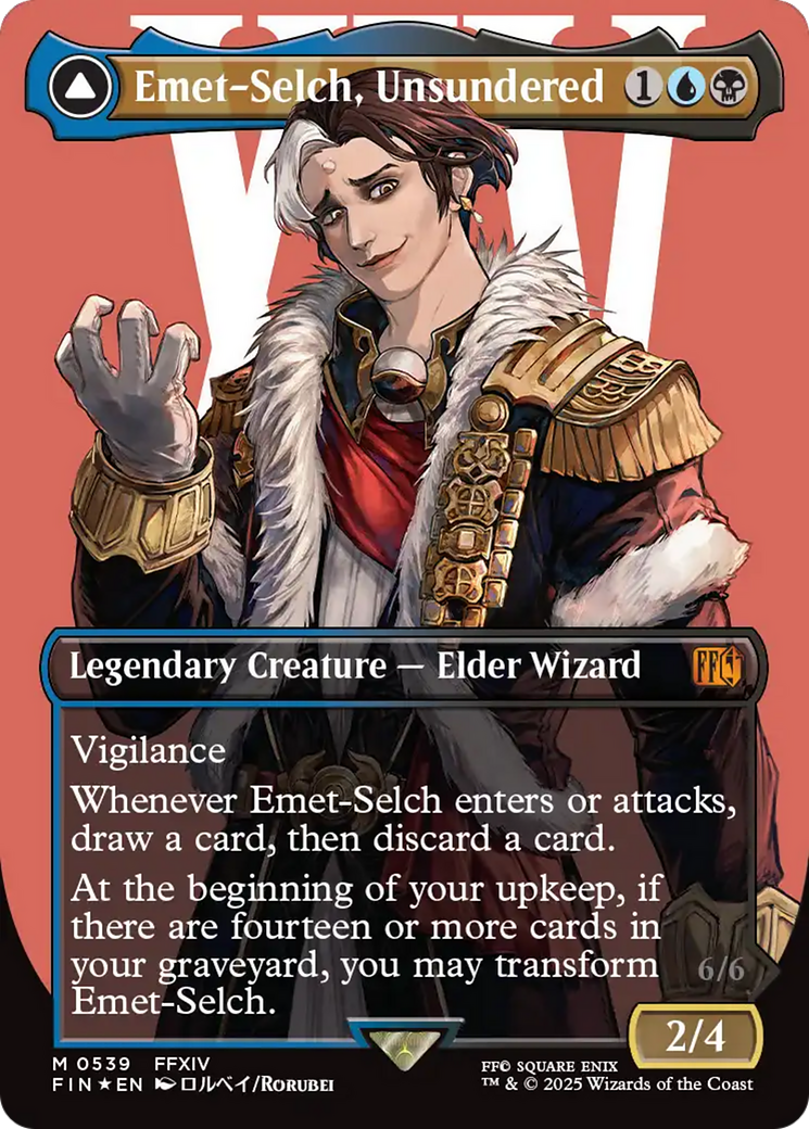 Emet-Selch, Unsundered // Hades, Sorcerer of Eld - Borderless - Surge Foil - Full Art [FIN-539]