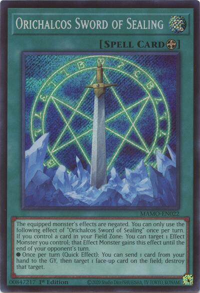 Orichalcos Sword of Sealing (Secret Rare) [MAMO-EN022-SeR]