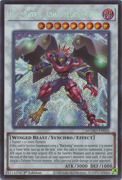Assault Blackwing - Kusanagi the Gathering Storm (Secret Rare) [MAMO-EN026-SeR]