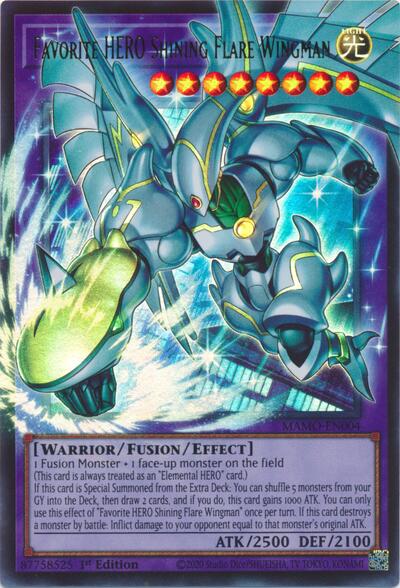 Favorite HERO Shining Flare Wingman (Ultra Rare) (Extended Art) [MAMO-EN004-UR-EXT]