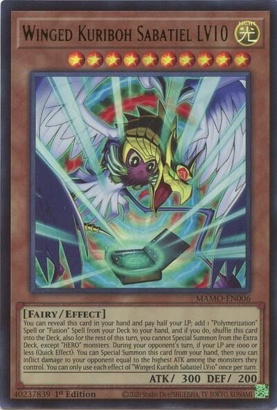 Winged Kuriboh Sabatiel LV10 (Ultra Rare) [MAMO-EN006-UR]