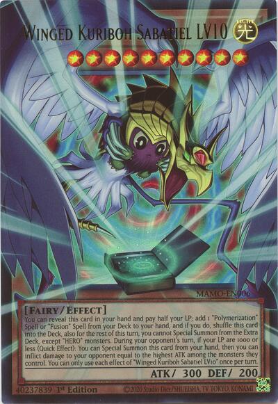 Winged Kuriboh Sabatiel LV10 (Ultra Rare) (Extended Art) [MAMO-EN006-UR-EXT]