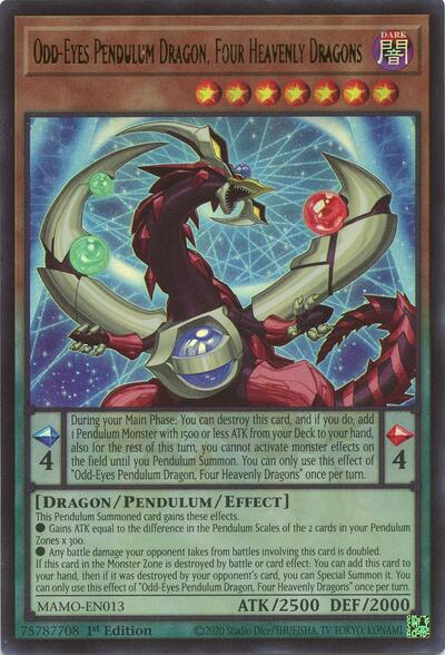 Odd-Eyes Pendulum Dragon, Four Heavenly Dragons (Ultra Rare) [MAMO-EN013-UR]