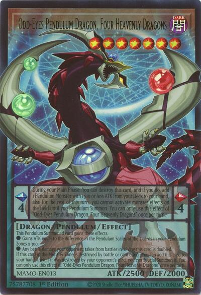 Odd-Eyes Pendulum Dragon, Four Heavenly Dragons (Ultra Rare) (Extended Art) [MAMO-EN013-UR-EXT]