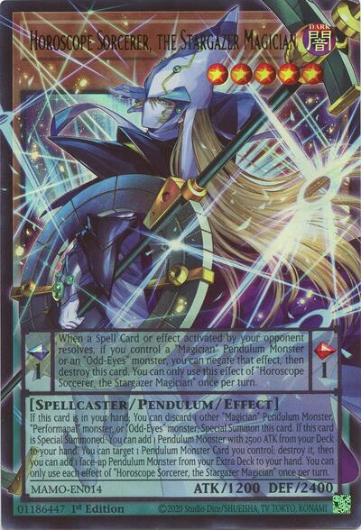 Horoscope Sorcerer, the Stargazer Magician (Ultra Rare) (Extended Art) [MAMO-EN014-UR-EXT]