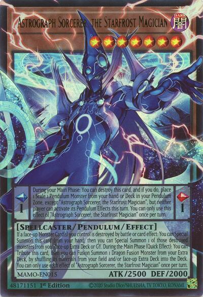 Astrograph Sorcerer, the Starfrost Magician (Ultra Rare) (Extended Art) [MAMO-EN015-UR-EXT]