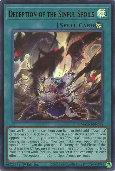 Deception of the Sinful Spoils (Ultra Rare) [MAMO-EN098-UR]