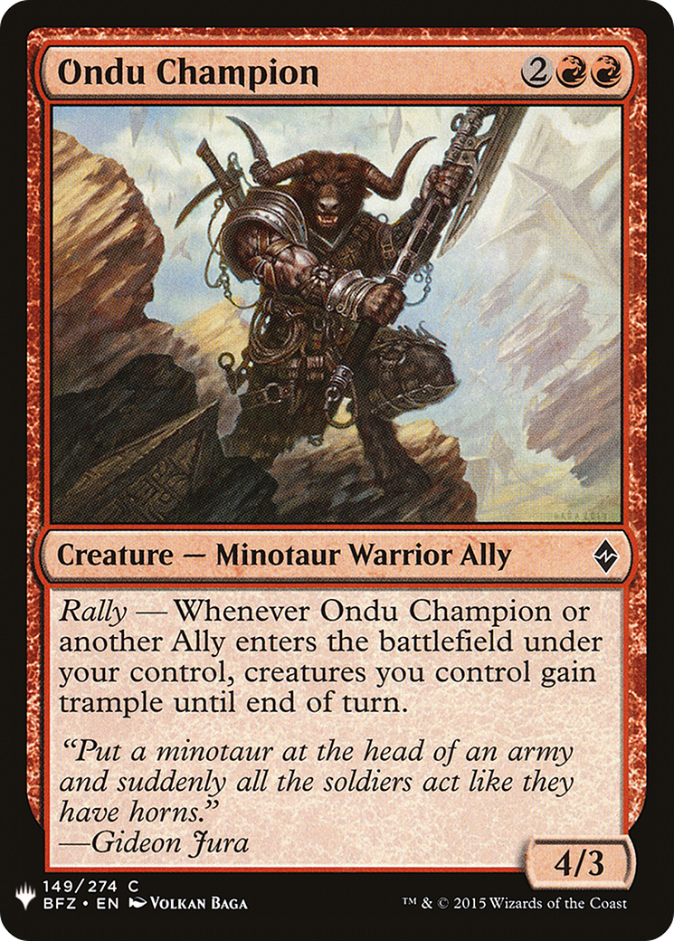 Ondu Champion [PLST-BFZ-149]