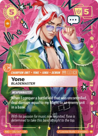Yone, Blademaster (Showcase) (Heartsteel Overnumbered) [RAD-181-S-HS]